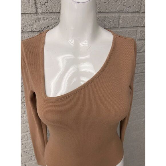 7 For All Mankind Asymmetrical Long Sleeve Bodysuit Size S - Picture 7 of 11